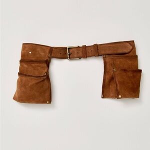 $128! Free People Crew Cargo Pocket Belt Cognac S/M NEW